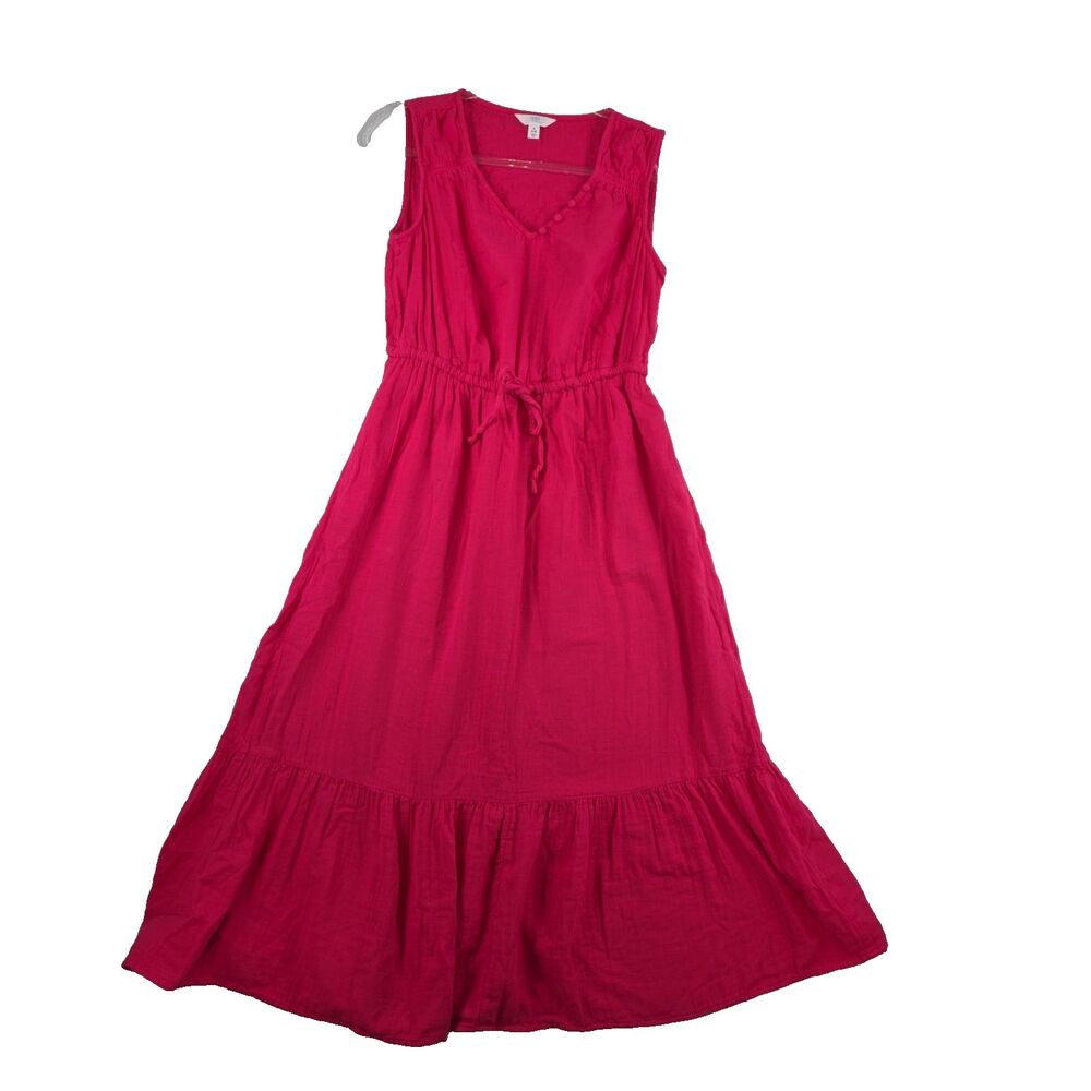 Time and Tru Women's Double Cloth Sleeveless Midi Dress Size S (4-6) Pink NWT